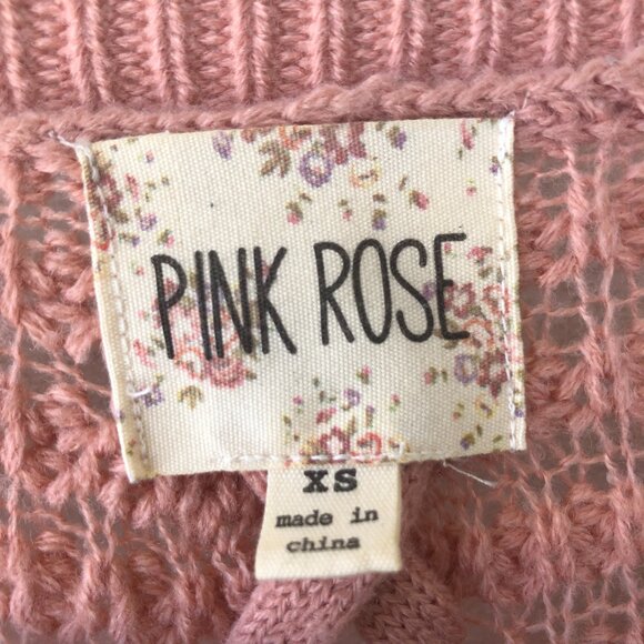 NWOT Pink Rose Knit Cardigan Size XS - Picture 3 of 6